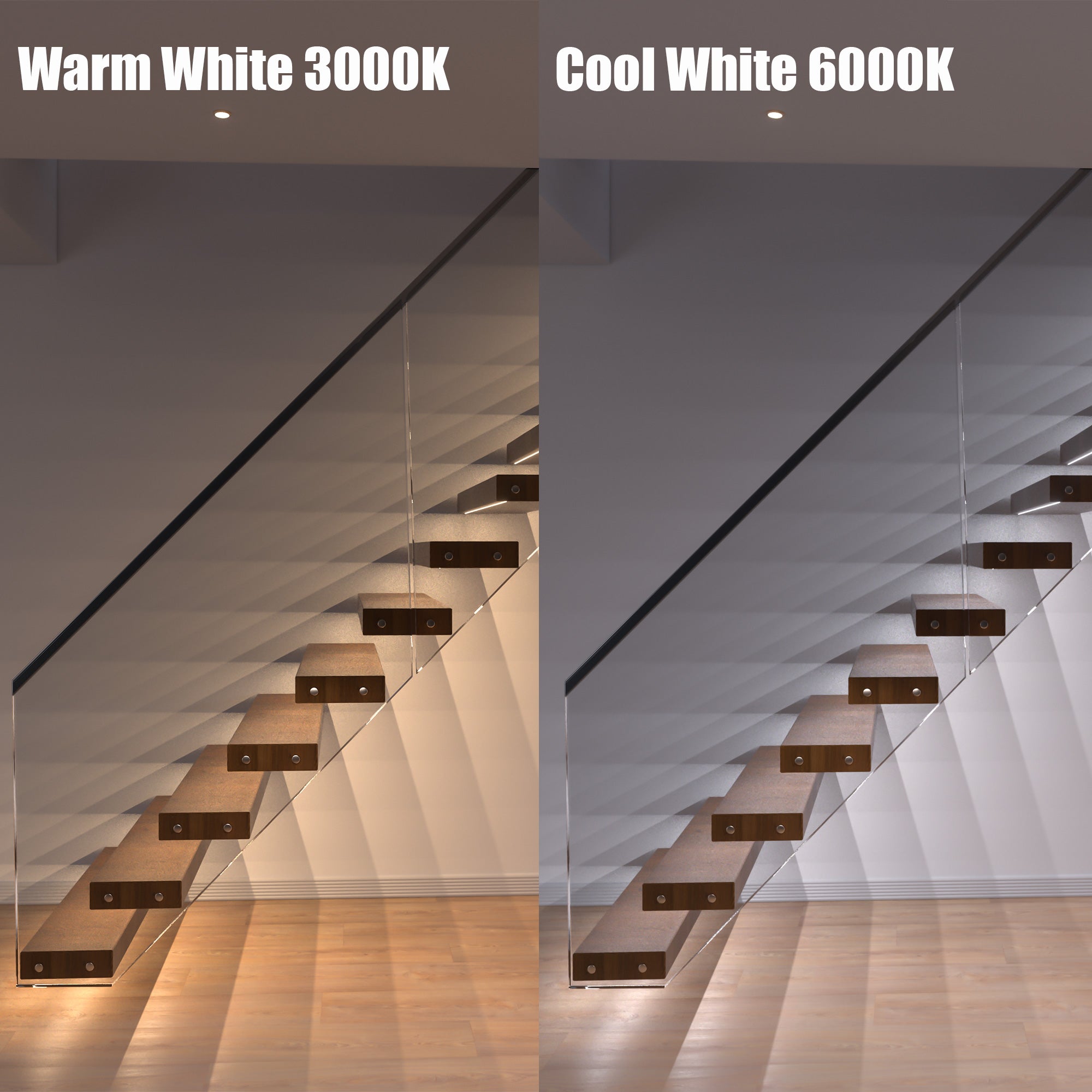 RWOFNIA Intelligent Motion Sensor LED Stair Lighting Kit RW-5620, 40 Inch Long Cuttable LED Light for Indoor LED Step Lights LED Stair Lights
