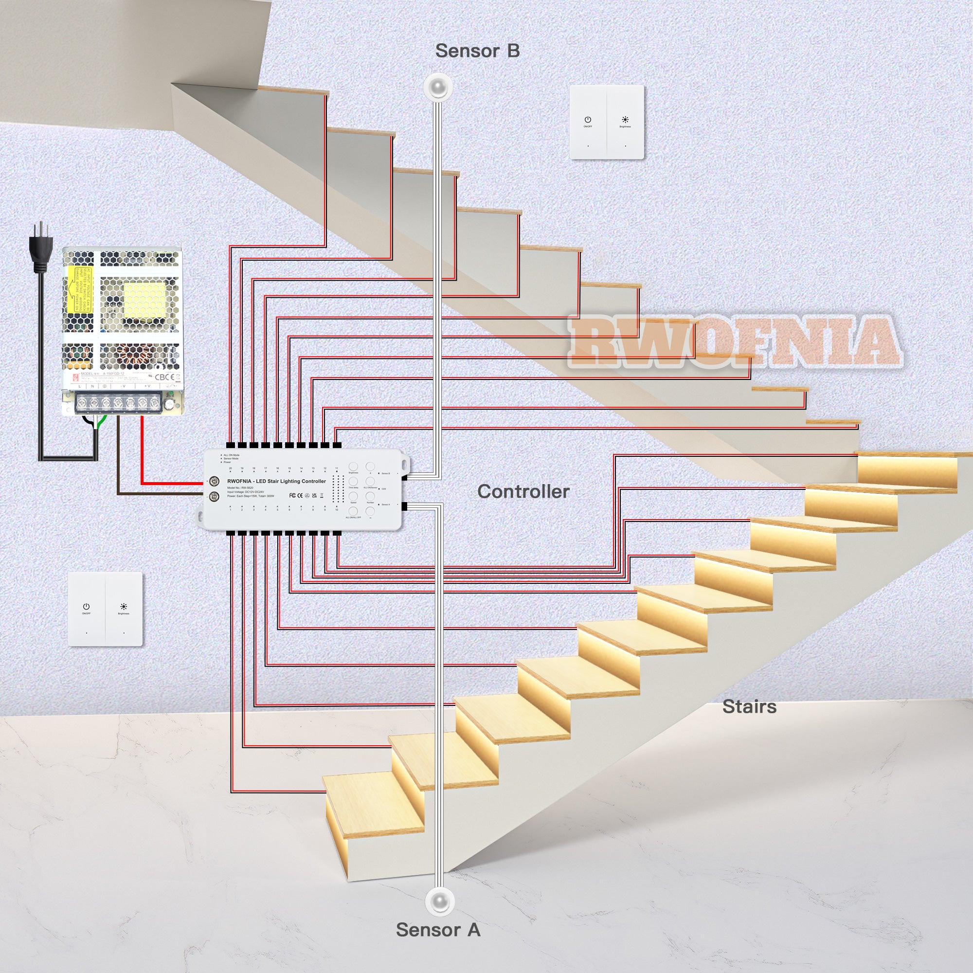 Stair lights store with remote